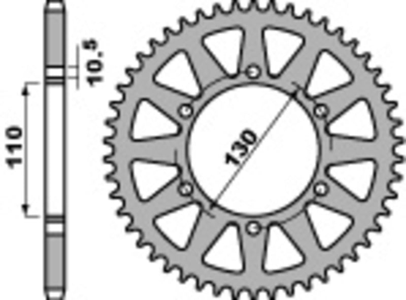 PBR Standard Kettenrad C45 Stahl 504 - 520