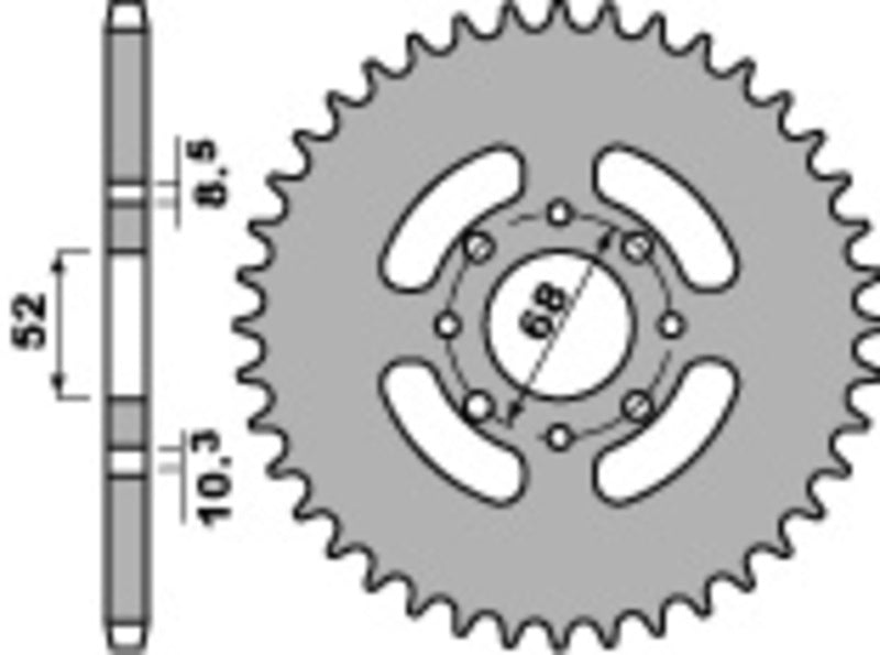 PBR Standard Kettenrad C45 Stahl 802 - 428