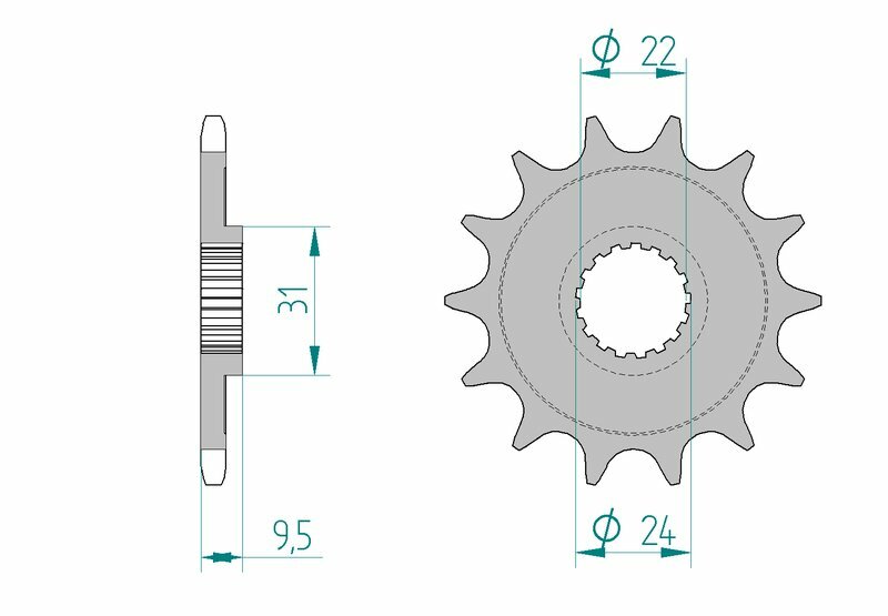 AFAM Standard Stahlritzel vorne 22406 - 520
