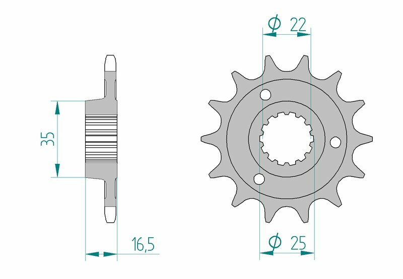 AFAM Standard Stahlritzel vorne 52613 - 525