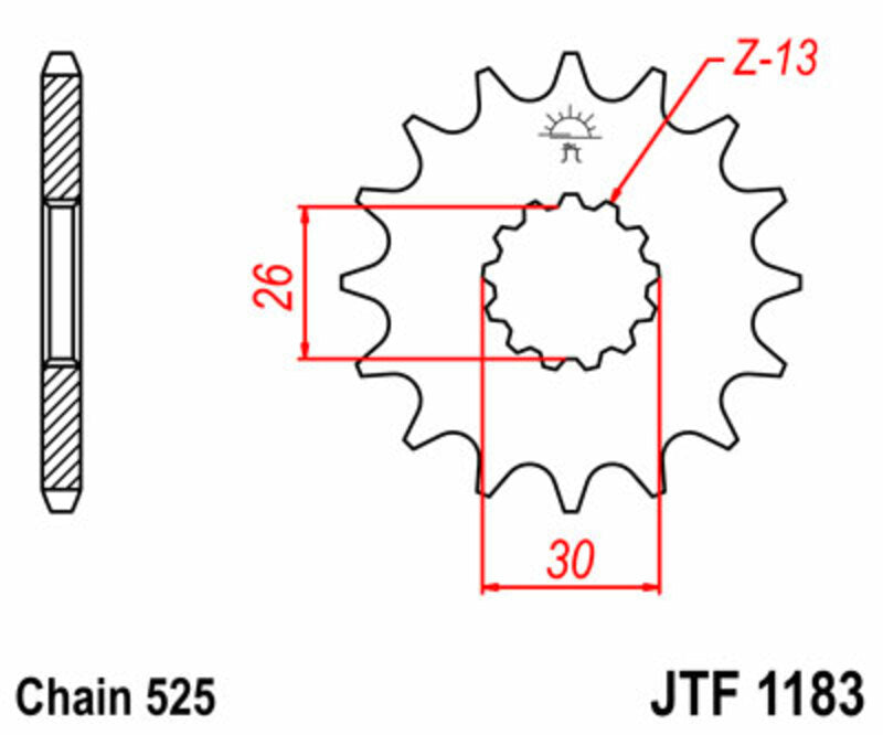JT SPROCKETS Standard Stahlritzel vorne 1183 - 525