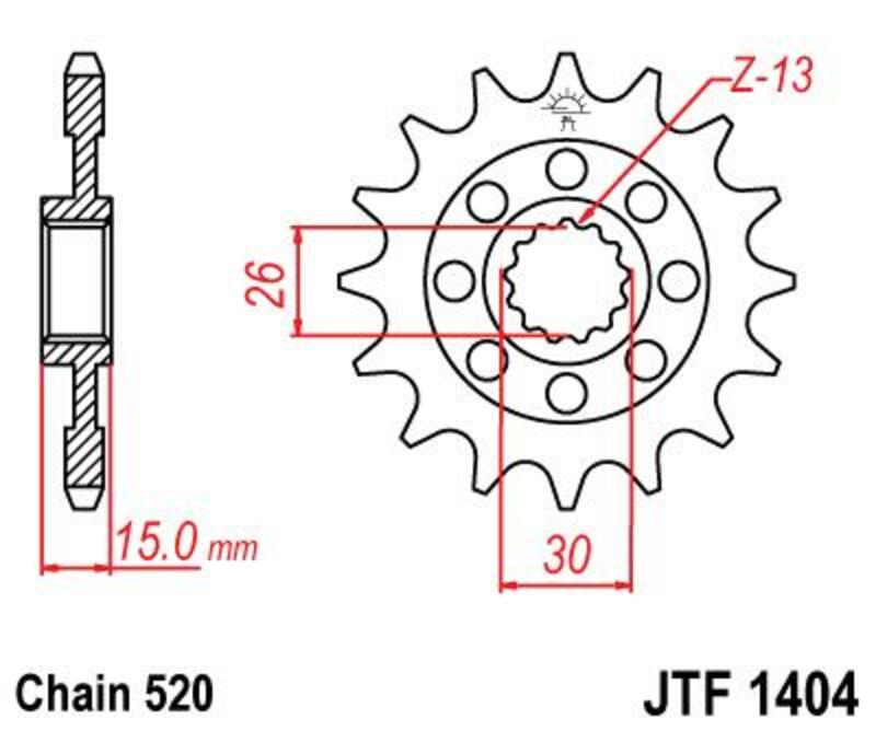 JT SPROCKETS Standard Stahlritzel vorne 1404 - 520