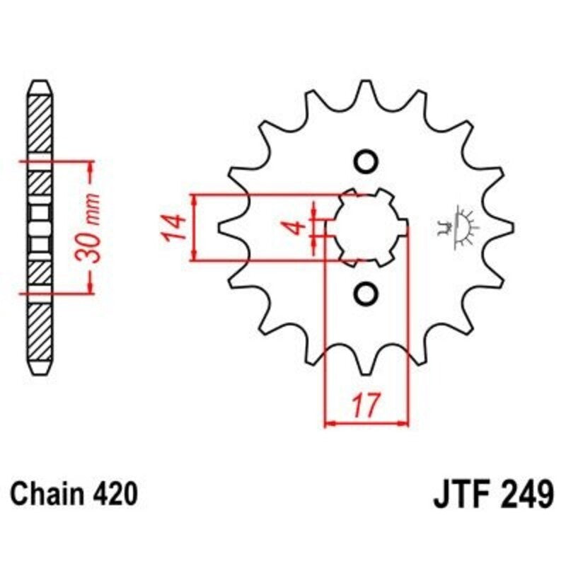 JT SPROCKETS Stahl Ritzel vorne 249 - 420