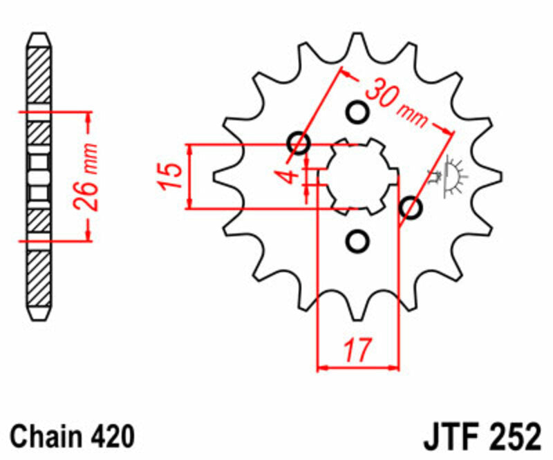 JT SPROCKETS Standard Stahlritzel vorne 252 - 420