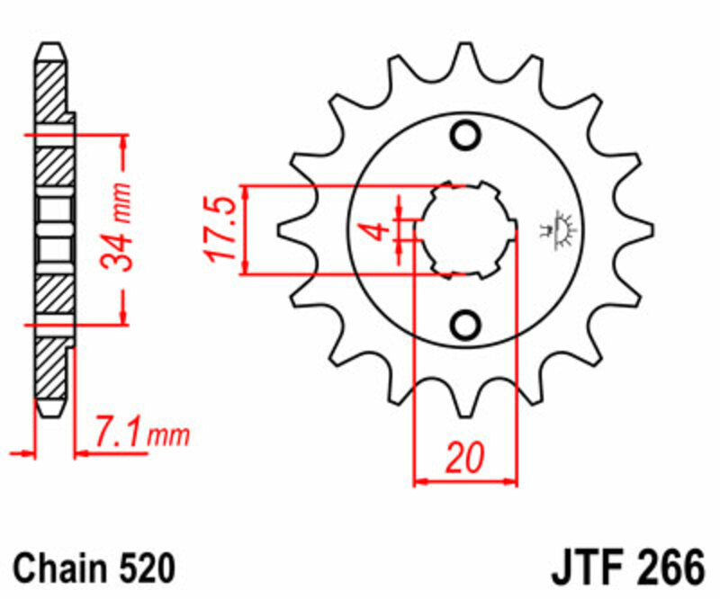 JT SPROCKETS Standard Stahlritzel vorne 266 - 520