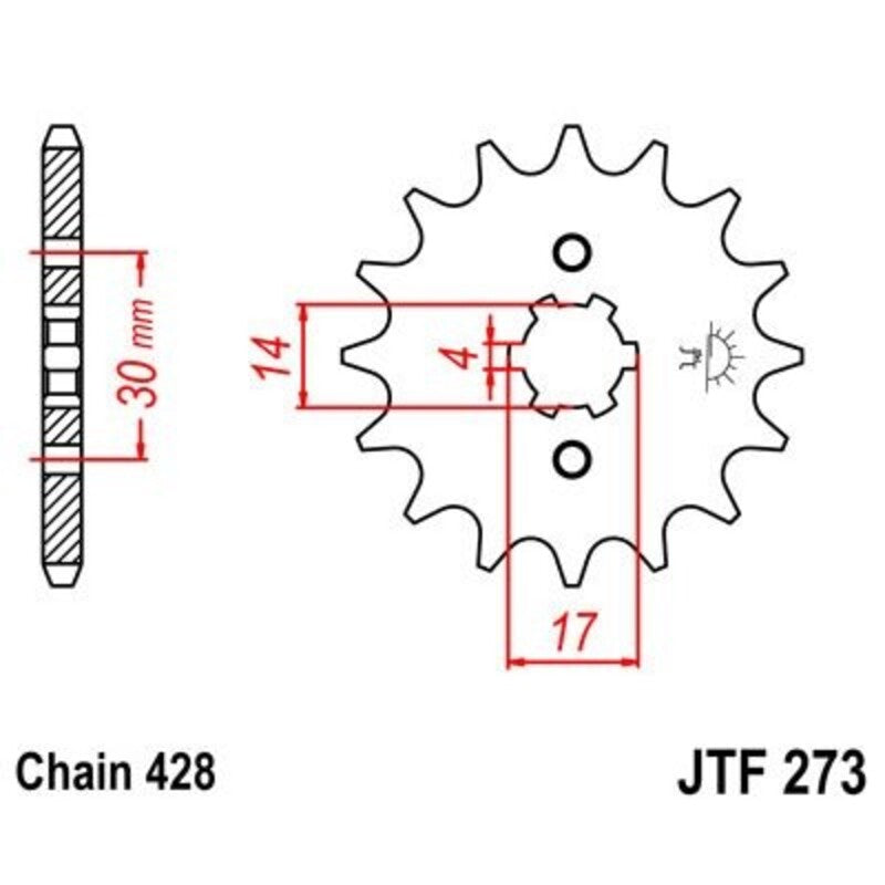 JT SPROCKETS Stahl Ritzel vorne 273 - 428