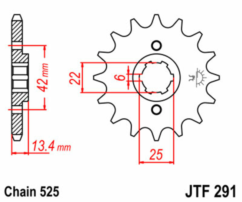 JT SPROCKETS Standard Stahlritzel vorne 291 - 525
