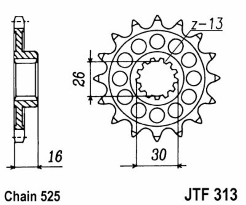 JT SPROCKETS Standard Stahlritzel vorne 313 - 525