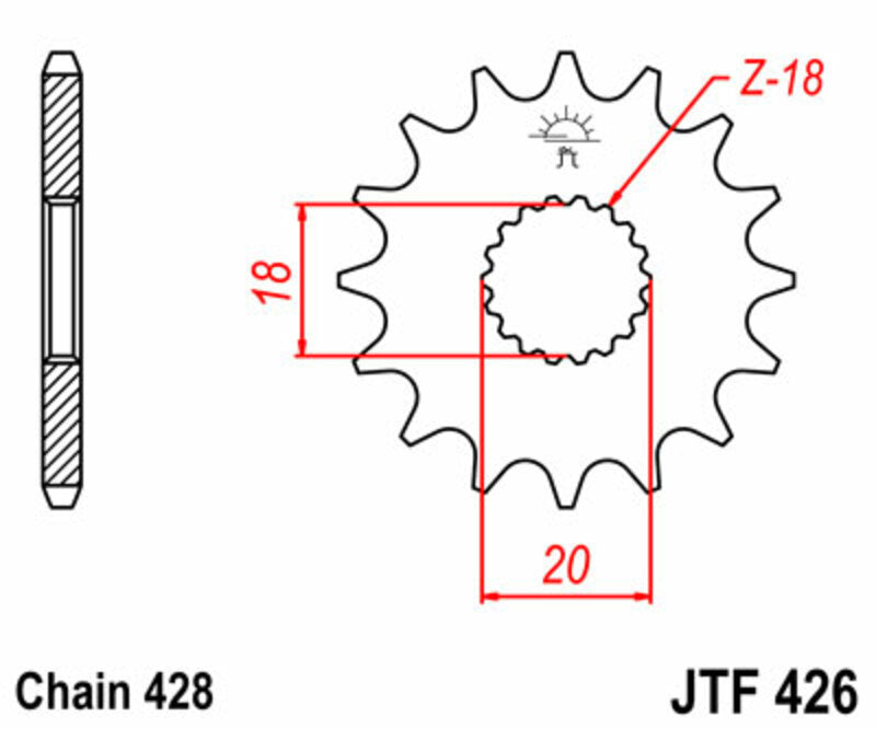 JT SPROCKETS Standard Stahlritzel vorne 426 - 428