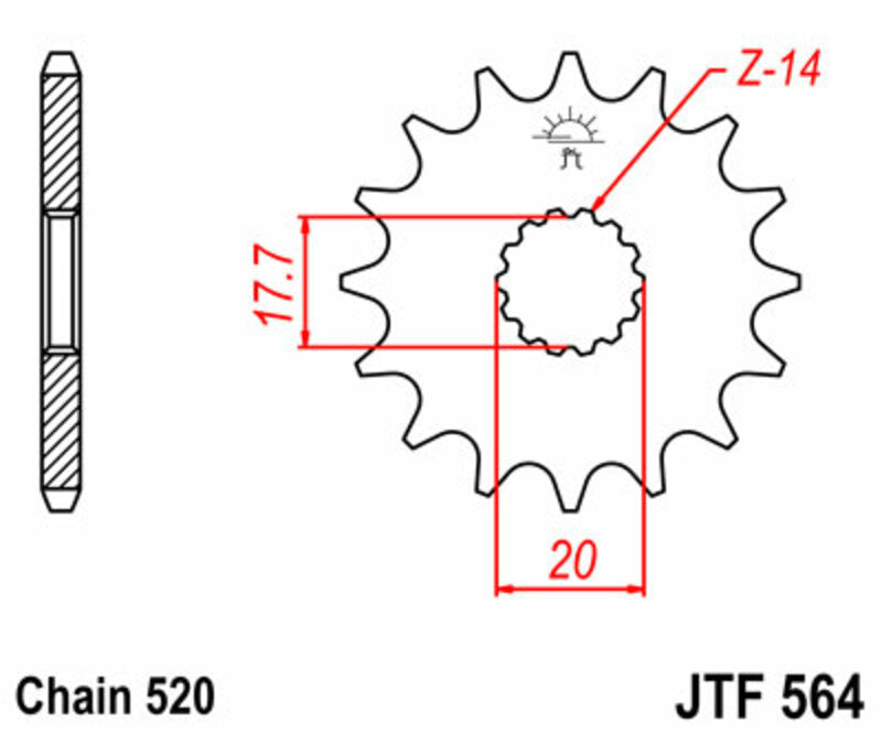 JT SPROCKETS Standard Stahlritzel vorne 564 - 520