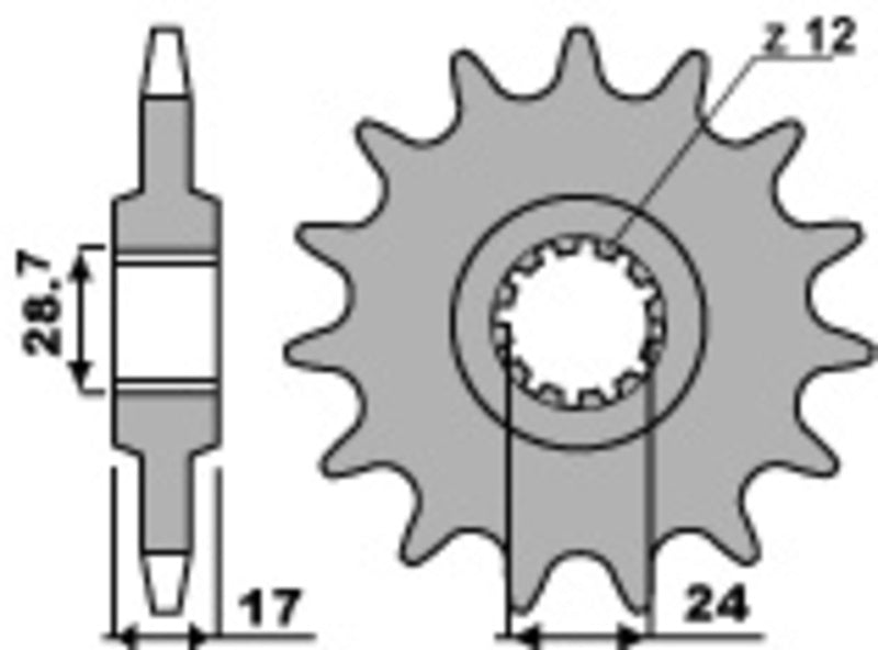 PBR Geräuschgedämpftes Stahlritzel vorne 2073 - 525