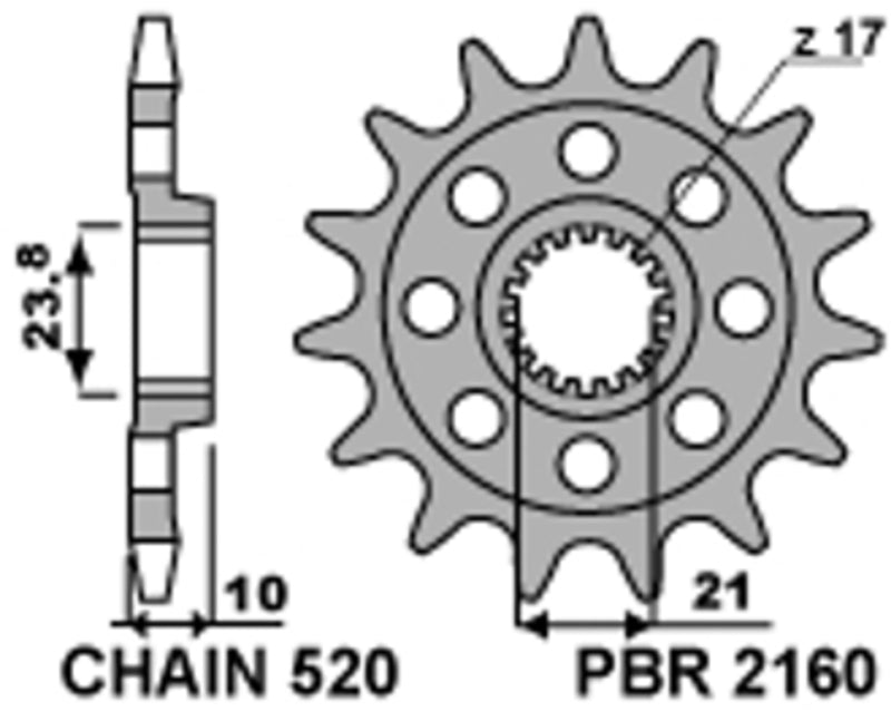 PBR Standard Stahlriztel vorne 2160 - 520