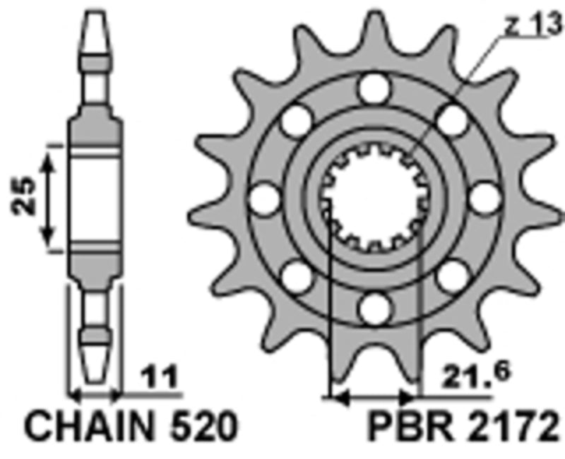 PBR Standard Stahlriztel vorne 2172 - 520