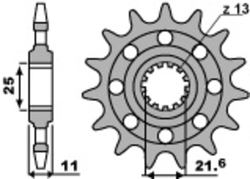 PBR Geräuschgedämpftes Stahlritzel vorne 2172 - 520