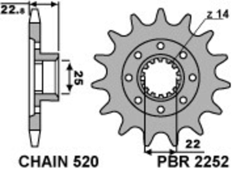 PBR Standard Stahlriztel vorne 2252 - 520