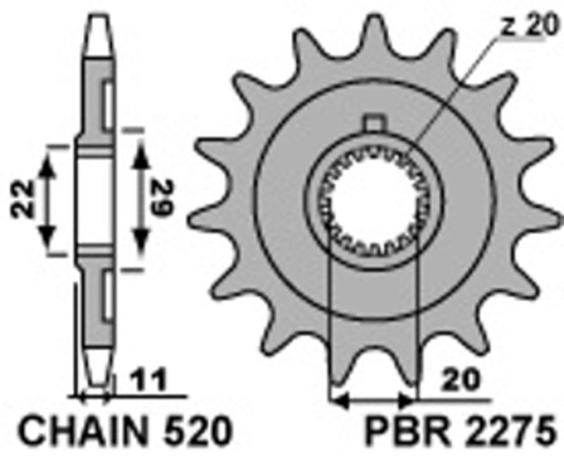 PBR Standard Stahlriztel vorne 2275 - 520