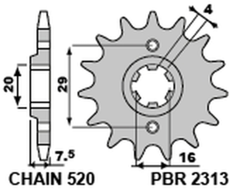 PBR Standard Stahlriztel vorne 2313 - 520
