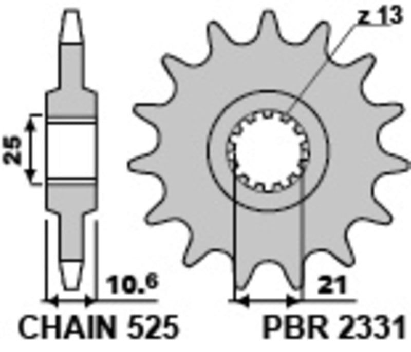 PBR Standard Stahlriztel vorne 2331 - 525