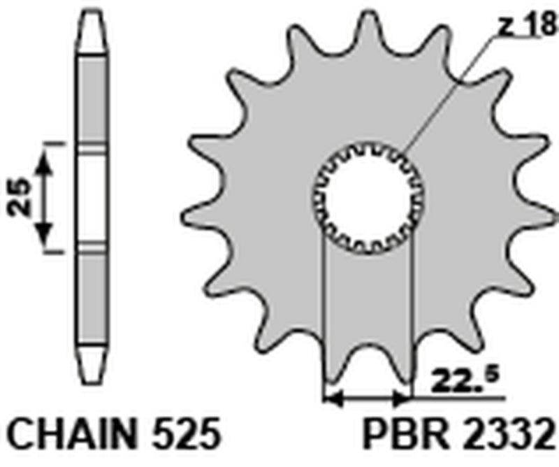 PBR Standard Stahlriztel vorne 2332 - 525