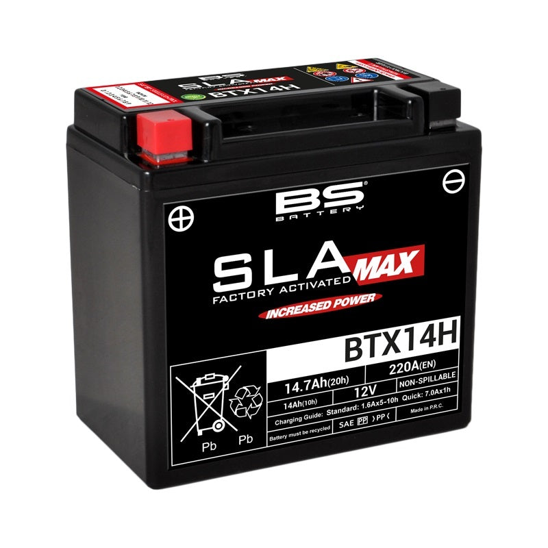 BS BATTERY SLA Max Wartungsfreie Batterie Werkseitig aktiviert - BTX14H