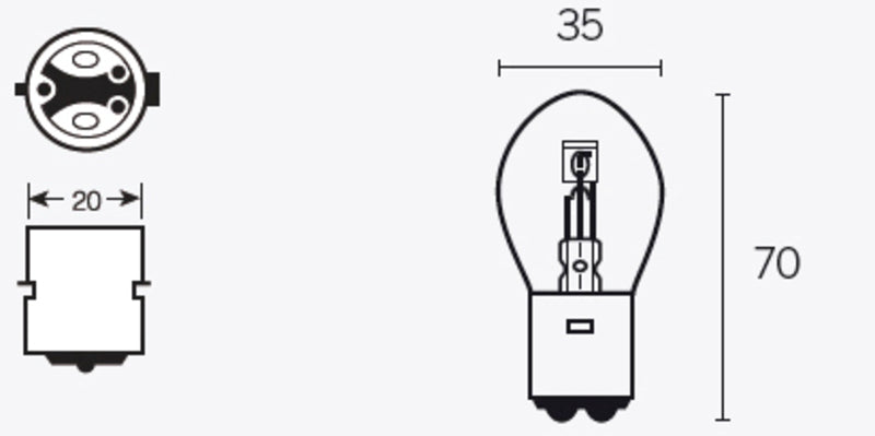 TECNIUM B35 Glühlampen 12V 35/35W - x10
