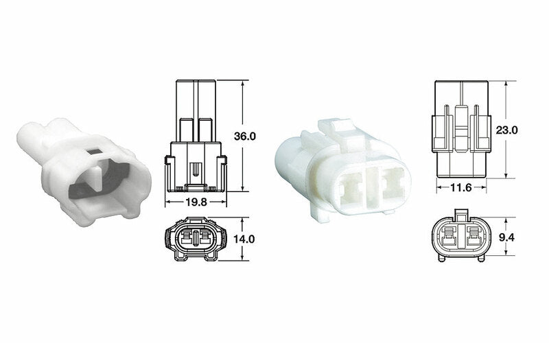 BIHR Satz Steckverbinder Modell 090 SMTO OE 2-polig Ø 0,85 mm²/1,25 mm² - 5 komplette Sätze