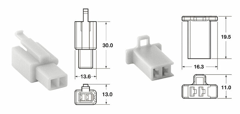 BIHR Satz Steckverbinder 110 ML OE 2-polig Ø 0,5mm²/0,85 mm² - 5 komplette Sätze