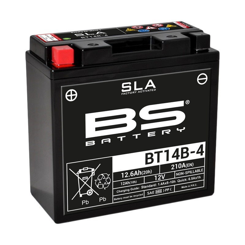 BS BATTERY SLA Wartungsfreie Batterie Werkseitig aktiviert - BT14B-4