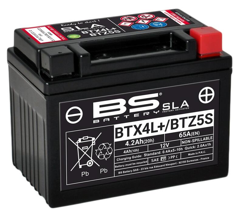 BS BATTERY SLA Wartungsfreie Batterie Werkseitig aktiviert - BTX4L+ / BTZ5S