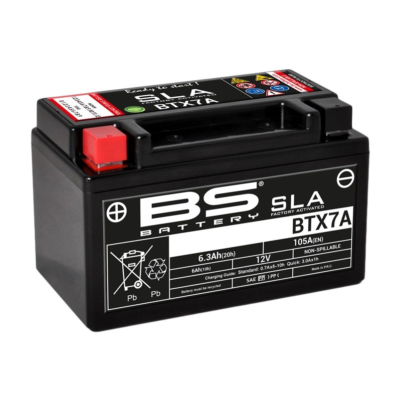 BS BATTERY SLA Wartungsfreie Batterie Werkseitig aktiviert - BTX7A