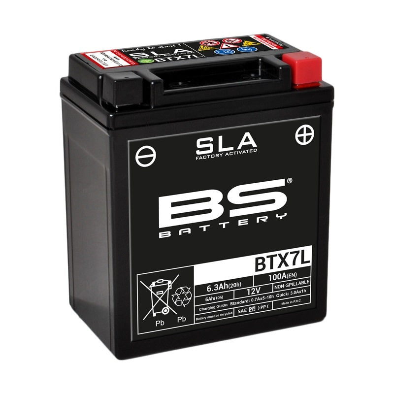 BS BATTERY SLA Wartungsfreie Batterie Werkseitig aktiviert - BTX7L