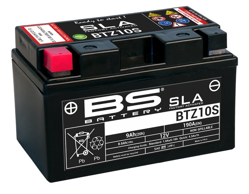 BS BATTERY SLA Wartungsfreie Batterie Werkseitig aktiviert - BTZ10S