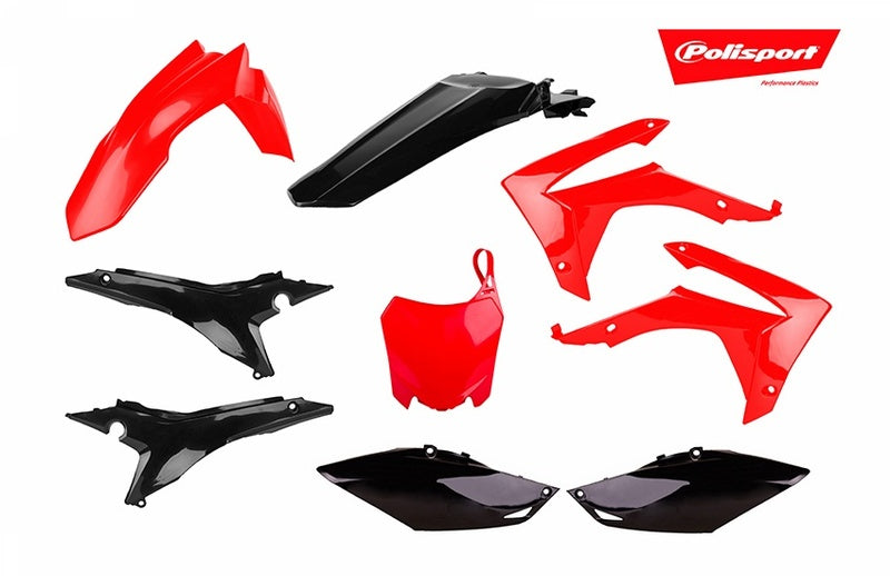 POLISPORT Plastik-Kits rot/schwarz Honda CRF250/450R