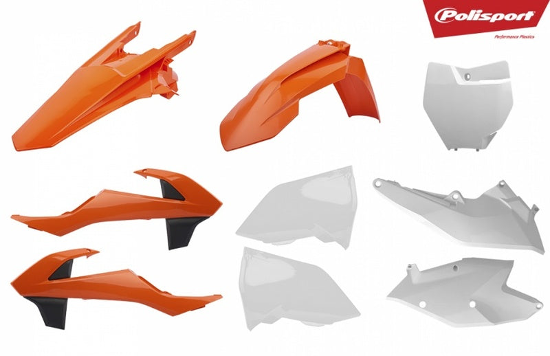 POLISPORT Plastik-Kit Originalfarbe 2018 orangefarben/weiß KTM SX/SX-F