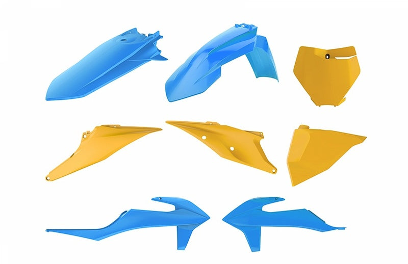 POLISPORT MX Vintage Edition Plastik-Kit blau/gelb KTM SX/SX-F