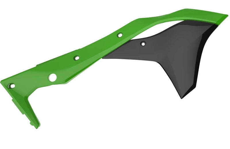 POLISPORT Kühlerspoiler seitlich Originalfarbe 17 Grün/Schwarz Kawasaki KX250F
