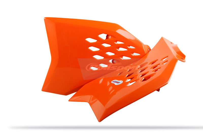 POLISPORT Kühlerspoiler seitlich Originalfarbe 11-15 Orange KTM SX65