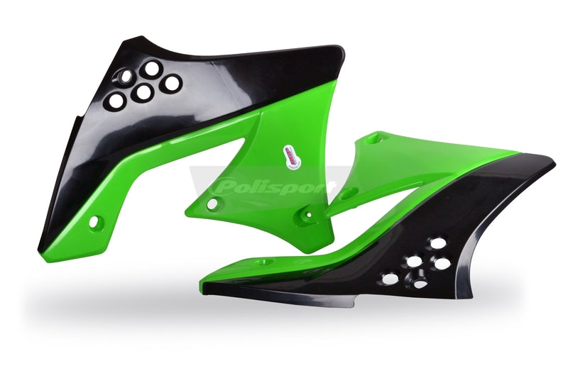 POLISPORT Kühlerspoiler seitlich KX250F 09-12 Schwarz/Grün