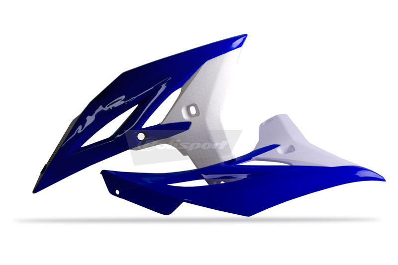 POLISPORT Kühlerspoiler seitlich Originalfarbe 11-12 Blau/Weiß Yamaha YZ250F/W R450F