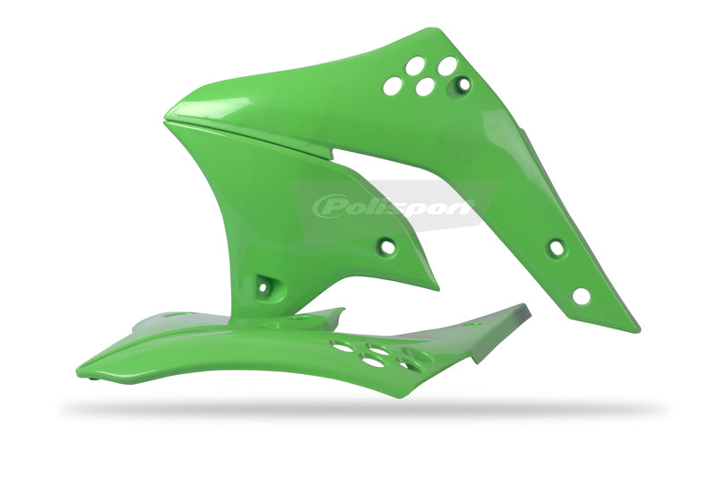 POLISPORT Kühlerspoiler seitlich Grün Kawasaki KX250F