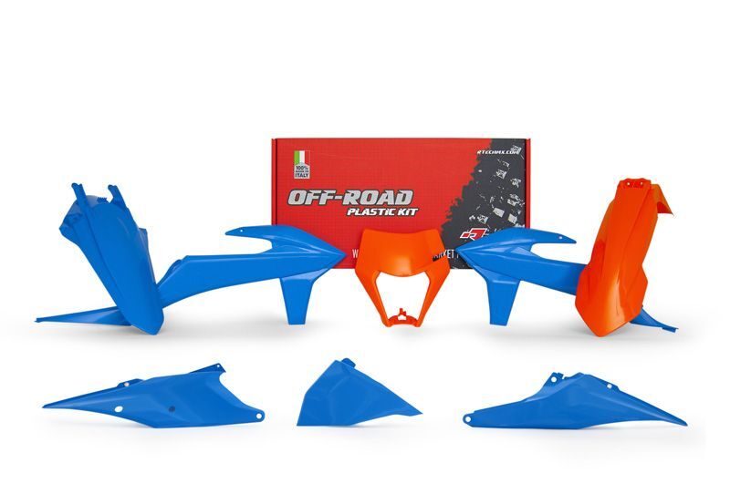 RACETECH Plastik-Kit orange/blau KTM
