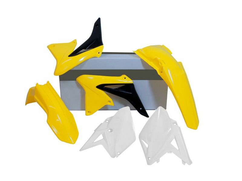RACETECH Plastik-Kit Originalfarbe weiß/gelb Suzuki RM-Z450