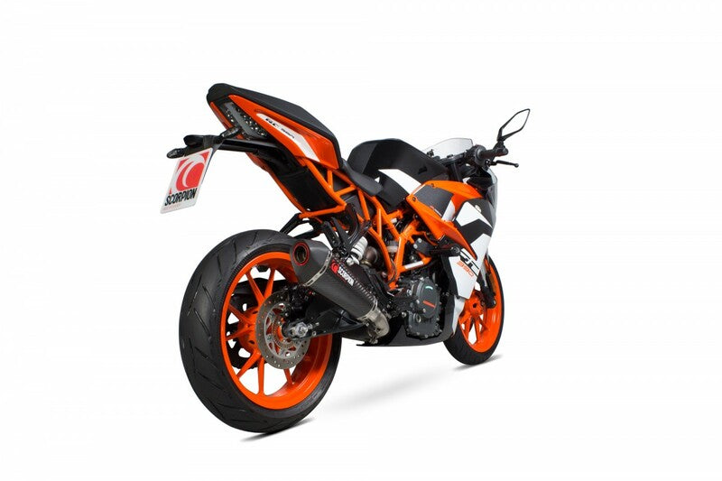 SCORPION Serket Parallel Muffler Carbon/Black ABS End Cap KTM RC390