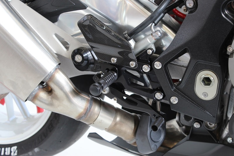 GILLES FXR zurückverlegte Fußrastenanlage Schwarz BMW S1000RR