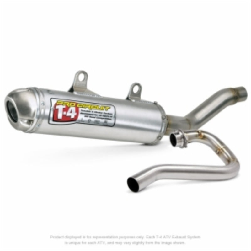 PRO CIRCUIT T-4 Kommplettanlage Edelstahl/gebürstetes Aluminium Schalldämpfer/Edelstahl Endkappe Honda TRX450 Sportrax