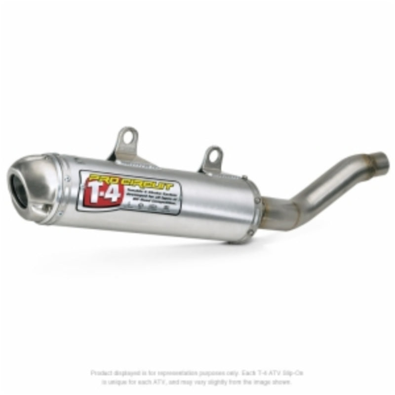 PRO CIRCUIT T-4 Schalldämpfer gebürstetes Aluminium/Edelstahl Endkappe Honda TRX450 Sportrax