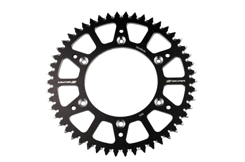 SCAR Kettenrad 48 Zähne Alu Ultra Leicht Selbstreinigend Kette 520 Typ SRS430 Schwarz