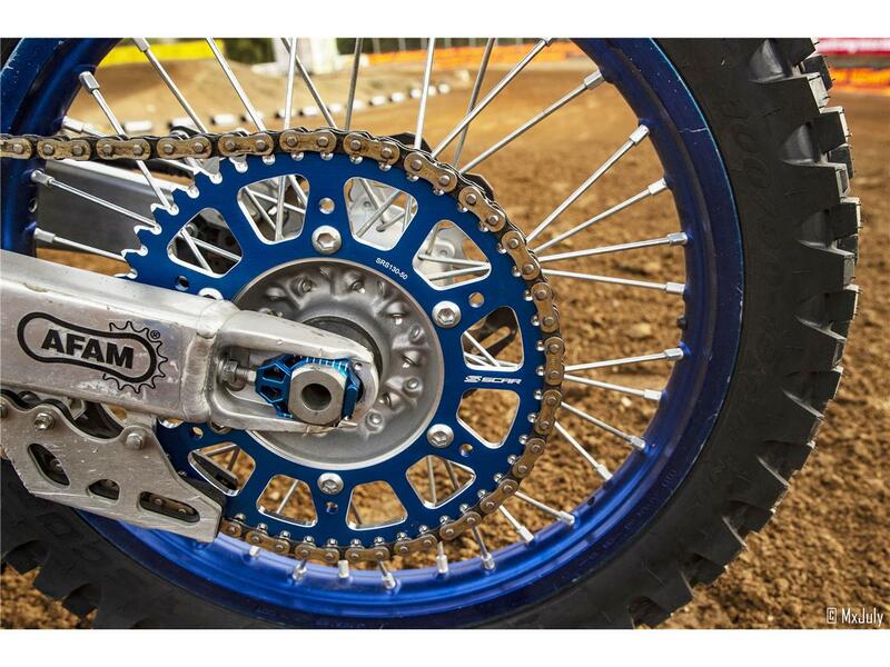 SCAR Kettenrad 48 Zähne Alu Ultra Leicht Selbstreinigend Kette 428 Typ SRS520 Blau