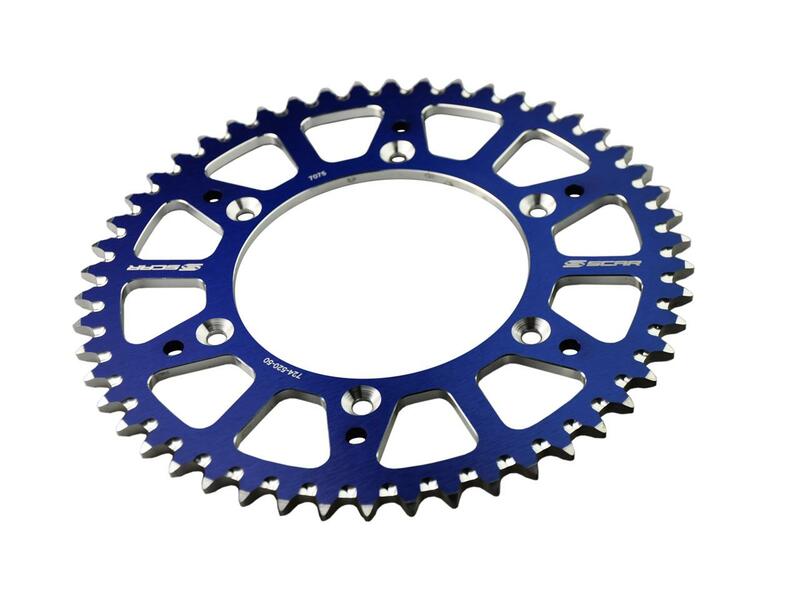 SCAR Kettenrad 48 Zähne Alu Ultra Leicht Selbstreinigend Kette 428 Typ SRS520 Blau