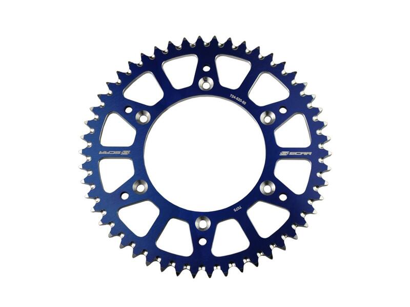 SCAR Kettenrad 49 Zähne Alu Ultra Leicht Selbstreinigend Kette 428 Typ SRS520 Blau